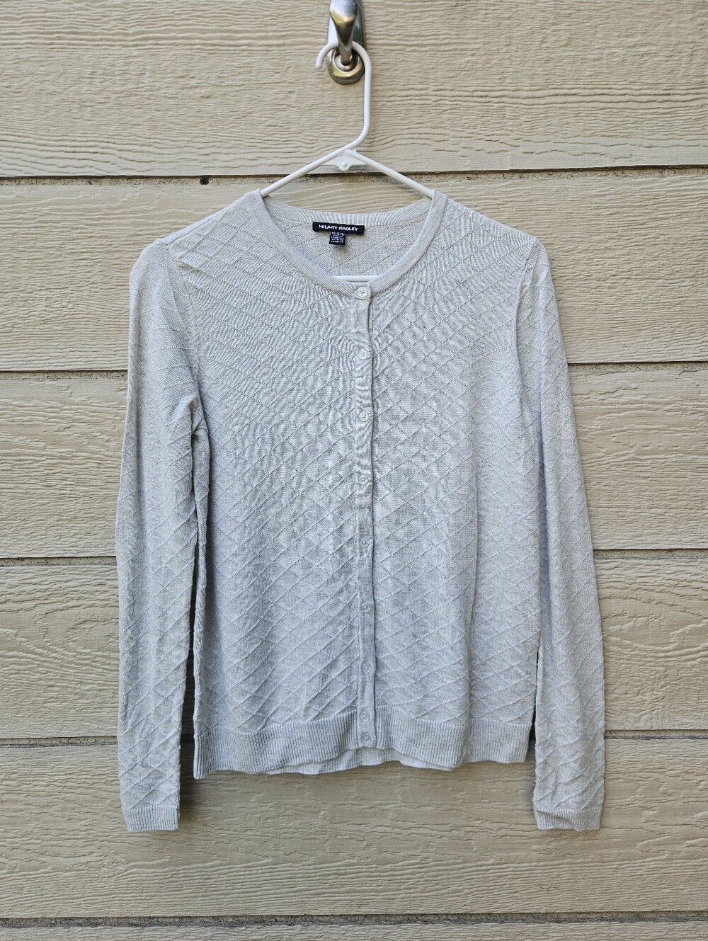 Hilary Radley light gray heathered textured cardigan XS